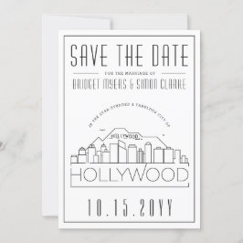 Invitación Silueta estilizada de Hollywood para salvar la fec