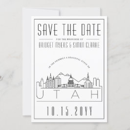 Invitación Silueta Estilizada de Utah Boda Reservar la Fecha