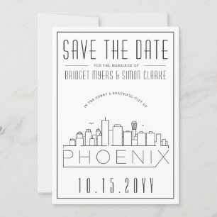 Invitación Silueta Estilizada del Cielo de Phoenix para Anunc