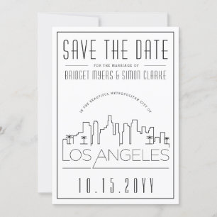 Invitación Silueta Estilizada del Horizonte de Los Ángeles pa
