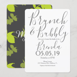 Invitación Silueta Limón Lima Brunch de Boda Moderno