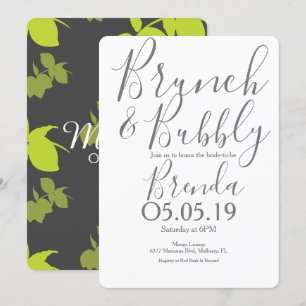 Invitación Silueta Limón Lima Brunch de Boda Moderno