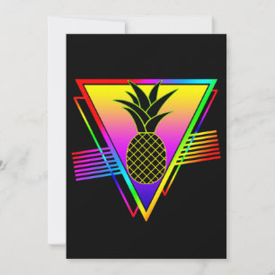 Invitación Silueta Moderna Retro Piña Fruta de Verano