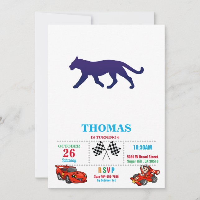 Invitación Silueta morada de pantorrilla: elija color de fond (Anverso)