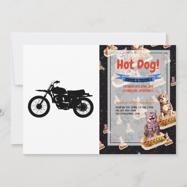 Invitación Silueta negra de la bicicleta - Elija color de fon (Anverso)