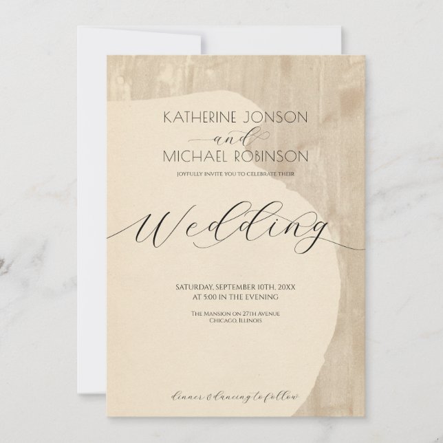 Invitación Silueta neutra de jarrón | BODA (Anverso)