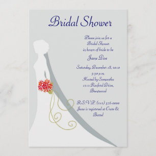 Invitación Silueta nupcial de la novia de la ducha