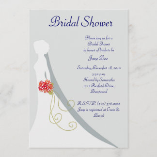 Invitación Silueta nupcial de la novia de la ducha