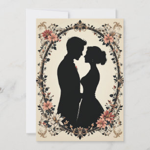 Invitación Silueta romántica de pareja 