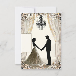 Invitación Silueta romántica de una pareja