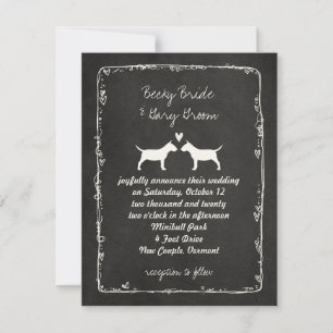 Invitación Siluetas de Bull Terrier Miniatura Boda