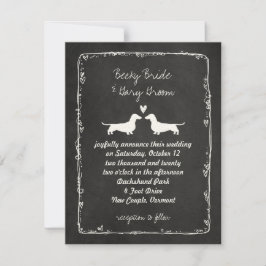 Invitación Siluetas de Dachshund Perros Wiener Boda Divertida