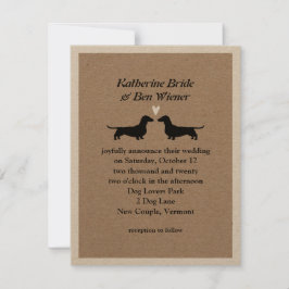 Invitación Siluetas de perro de Dachshund invitan a la boda
