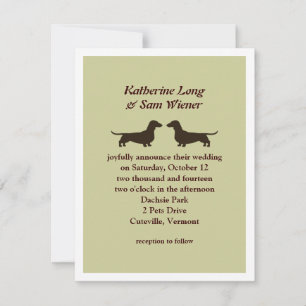 Invitación Siluetas de perro de Dachshund invitan a la boda