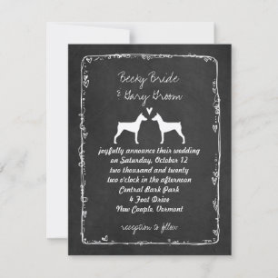 Invitación Siluetas de Pinscher Alemán Boda Save the Date