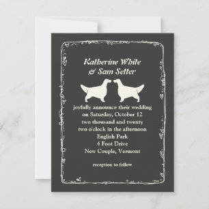 Invitación Siluetas de Setter Inglés en Boda