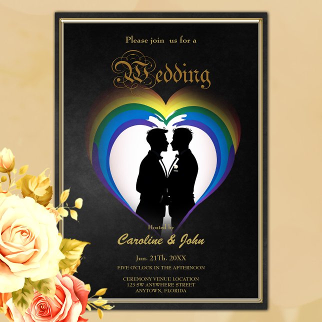 Invitación Siluetas gay elegantes (Gay Wedding)