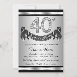 Invitación Silver 40.º Fiesta de cumpleaños