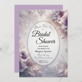 Invitación Silver and Soft Amethyst Winter Bridal Shower
