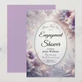 Invitación Silver and Soft Amethyst Winter Engagement Shower