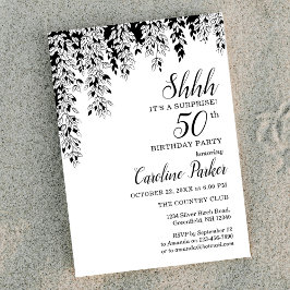 Invitación Silver Birch 50th Anniversary Surprise Birthday 