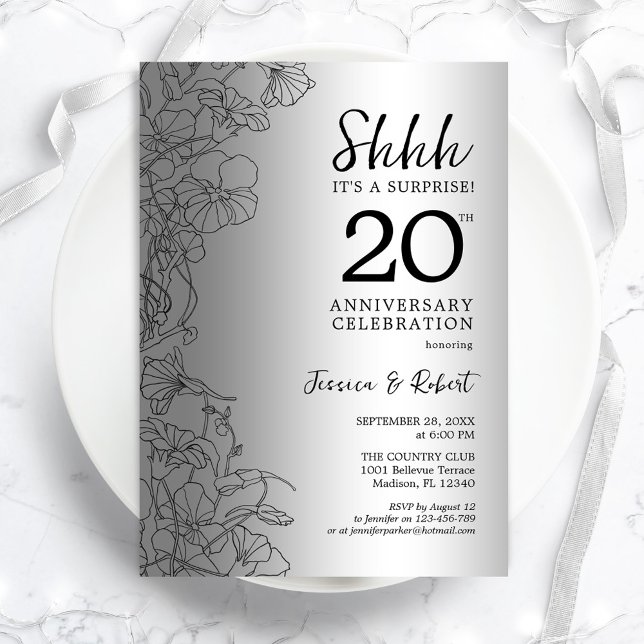 Invitación Silver Black Surprise 20° aniversario (Subido por el creador)