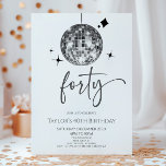 Invitación Silver Disco Ball 40.º Fiesta de cumpleaños<br><div class="desc">¡Esta es una invitación de fiesta de cumpleaños 40 de Silver Disco Ball!</div>