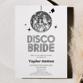 Invitación Silver Disco Ball Disco Bridal Shower