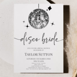 Invitación Silver Disco Ball Disco Bridal Shower