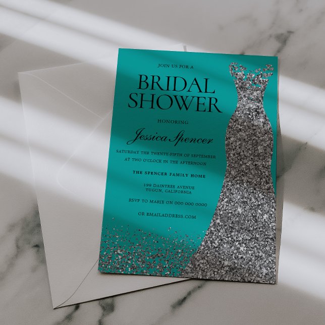 Invitación Silver Dress Elegance Bridal Shower (Subido por el creador)