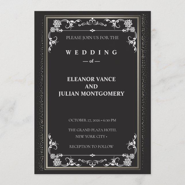 Invitación Silver Elegance Collection Wedding Invitation (Anverso)