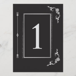 Invitación Silver Elegance Collection Wedding Table Number