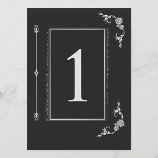 Invitación Silver Elegance Collection Wedding Table Number