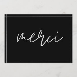 Invitación Silver Elegant Merci Personalizado Gracias Cartas
