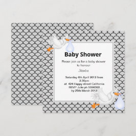 Invitación SILVER GRY Mermaid cigüeñas ducha de bebé invitan