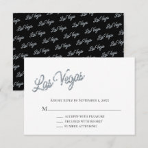 Silver Las Vegas Sparkles Wedding RSVP