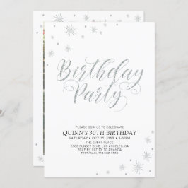 Invitación Silver Moda moderna fiesta de cumpleaños para adul