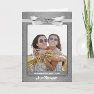 Invitación Silver Mrs & Mrs Lesbian Gay Wedding Reception