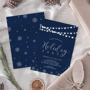 Invitación Silver & Navy   Fiesta Corporativa Moderna de Fin 
