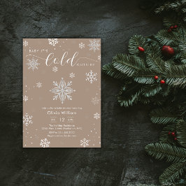 Invitación Silver Neutral Magic Winter Snowflake Baby Shower 