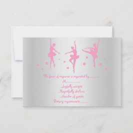 INVITACIÓN SILVER PINK BALLERINA RSVP