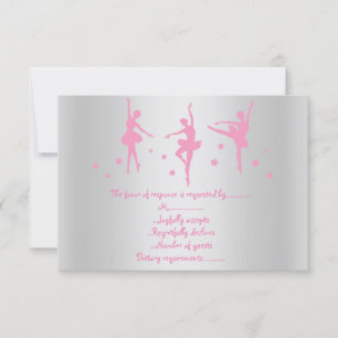 INVITACIÓN SILVER PINK BALLERINA RSVP