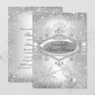 Invitación Silver Princess Winter Wonderland Sweet