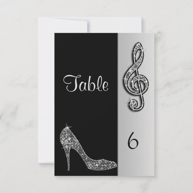Invitación Silver Stiletto & Treble Cleft (Reverso)