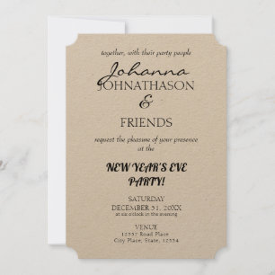 Invitación Silver Stripes Funny Personalizado Nochevieja