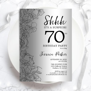 Invitación Silver Surprise 70th Birthday