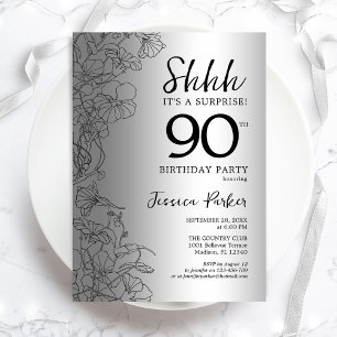 Invitación Silver Surprise 90º cumpleaños