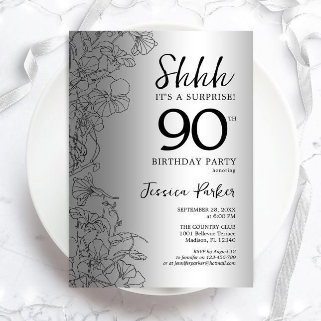 Invitación Silver Surprise 90º cumpleaños (Subido por el creador)