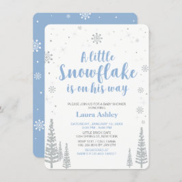 Invitación Silver Winter Wonderland, Boy Baby Shower