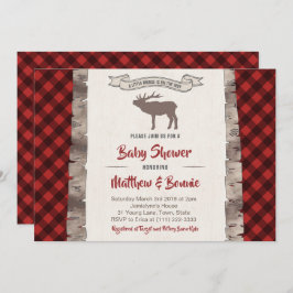 Invitación Silvestre Moose o Elk con Baby Shower
